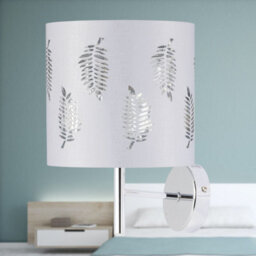 First Choice Lighting Set Of 2 Brea - Chrome Wall Lights With White Fern Shades - thumbnail 4