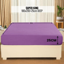 Aspire Homeware Purple Fitted Sheet-(25Cm) Deep Hotel Quality -Breathable Fitted Bed Sheets Super King (L)200Cm X (W)180Cm - thumbnail 7
