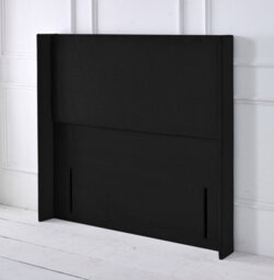 "Slumbre Victoria Winged Plush Velvet 4Ft6 Double 50"" Floor Standing Headboard - Black"