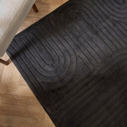 Ohs Tufted Arches Rug Soft Floor Carpet Non Slip Area Mat, Black - 80 X 150Cm - thumbnail 2