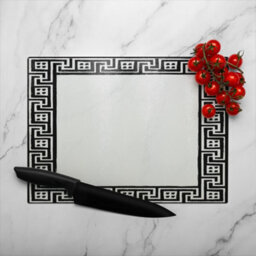 Benjamin Tate Design Greek Traditional Meandor Glass Chopping Boarddesigner Style - thumbnail 3