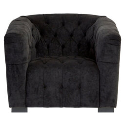 Orsina Modern Design Black Fabric Armchair, Timeless Appeal Occassional Armchair, Comfortable Accent Armchair - thumbnail 6