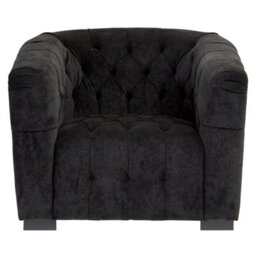 Orsina Modern Design Black Fabric Armchair, Timeless Appeal Occassional Armchair, Comfortable Accent Armchair - thumbnail 1