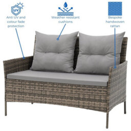 Evre Brown Florence Garden Rattan Furniture Dining Set 4 Piece Seat Sofa Chair Outdoor Wicker With Cover - thumbnail 4
