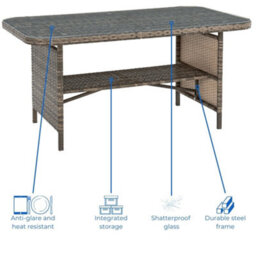 Evre Brown Florence Garden Rattan Furniture Dining Set 4 Piece Seat Sofa Chair Outdoor Wicker With Cover - thumbnail 6