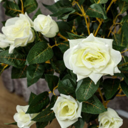 Outsunny Set Of 2 90Cm Artificial Rose Tree, Fake Decorative Plant, White - thumbnail 7