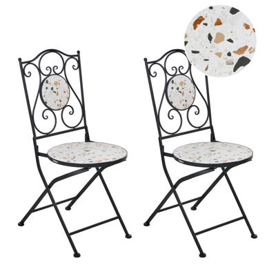 Beliani Set Of 2 Garden Chairs Artena Folding Metal Black - image 1