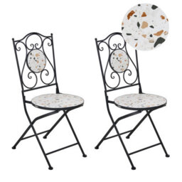 Beliani Set Of 2 Garden Chairs Artena Folding Metal Black - thumbnail 1