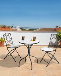 Beliani Set Of 2 Garden Chairs Artena Folding Metal Black - thumbnail 2