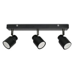 Valuelights Benton Black 3 Way Bar Ip44 Bathroom Ceiling Spotlight And Warm Bulbs - thumbnail 6