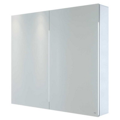 RAK Ceramics Rak Gemini 800X700mm Silvery White Square Illuminated Mirror Cabinet - image 1