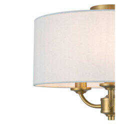 Cosylyte Winston 3 Light Classic Faux Linen Shade Ceiling Light  - Brass Base - thumbnail 4