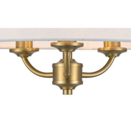 Cosylyte Winston 3 Light Classic Faux Linen Shade Ceiling Light  - Brass Base - thumbnail 5