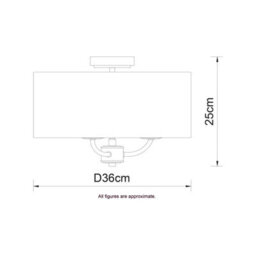 Cosylyte Winston 3 Light Classic Faux Linen Shade Ceiling Light  - Brass Base - thumbnail 8