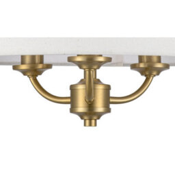 Cosylyte Winston 3 Light Classic Faux Linen Shade Ceiling Light  - Brass Base - thumbnail 6