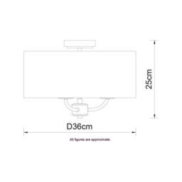 Cosylyte Winston 3 Light Classic Faux Linen Shade Ceiling Light  - Brass Base - thumbnail 7