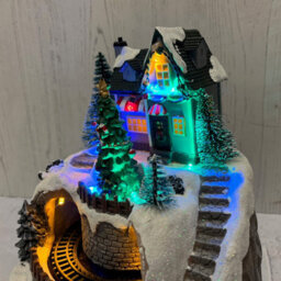Selections Christmas Village Scene Ornament With Lights Moving Train And Sound - thumbnail 7