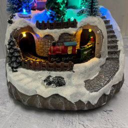 Selections Christmas Village Scene Ornament With Lights Moving Train And Sound - thumbnail 3