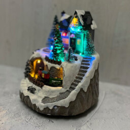 Selections Christmas Village Scene Ornament With Lights Moving Train And Sound - thumbnail 2
