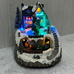 Selections Christmas Village Scene Ornament With Lights Moving Train And Sound - thumbnail 5