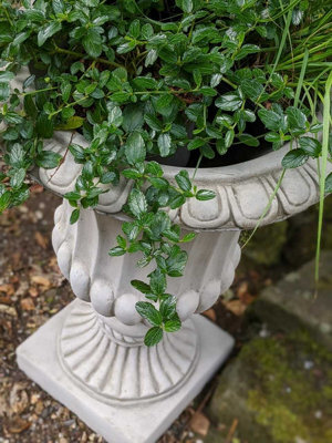Single Large Fluted Stone Garden Vase - image 1