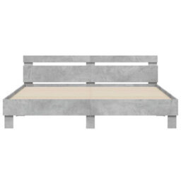 Berkfield Bed Frame Without Mattress Concrete Grey 180X200 Cm Super King - thumbnail 5