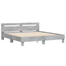 Berkfield Bed Frame Without Mattress Concrete Grey 180X200 Cm Super King - thumbnail 3