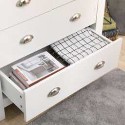 Furniturehmd Storage Chest Of Drawers Organiser Unit With 4 Drawers For Bedroom,living Room White And Oak - thumbnail 4