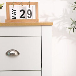 Furniturehmd Storage Chest Of Drawers Organiser Unit With 4 Drawers For Bedroom,living Room White And Oak - thumbnail 5