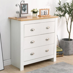 Furniturehmd Storage Chest Of Drawers Organiser Unit With 4 Drawers For Bedroom,living Room White And Oak - thumbnail 2