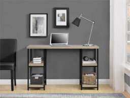 Dorel Elmwood Double Pedestal Desk In Distressed Grey Oak - thumbnail 5