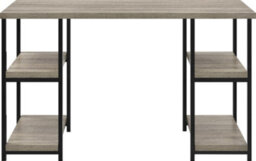 Dorel Elmwood Double Pedestal Desk In Distressed Grey Oak - thumbnail 1