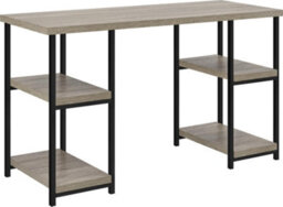 Dorel Elmwood Double Pedestal Desk In Distressed Grey Oak - thumbnail 2