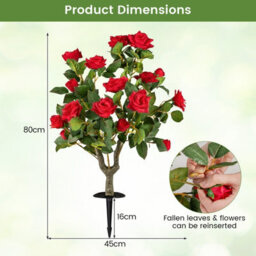Gainoom 2 Pack Artificial Rose Flower Trees Fake Shrub Plants Sun-Proof Indoor & Outdoor Silk Floral Topiary Plants - thumbnail 2