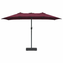 Berkfield Modern Garden Parasol Bordeaux Red 385 X 209 X 244 Cm Fabric - thumbnail 4