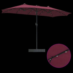 Berkfield Modern Garden Parasol Bordeaux Red 385 X 209 X 244 Cm Fabric - thumbnail 9