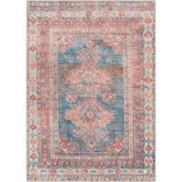 Livabliss Colin-Washable Brown Grey Blue Traditionnal Vintage Boho Living Dining Rug 120 X 170 Cm Easy Care, Non Shedding - thumbnail 1