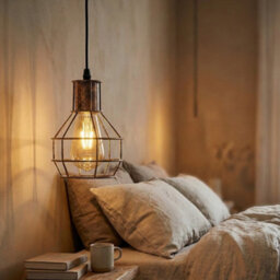 Industrial Cage Pendant Ceiling Light,adjustable Hanging Ceiling Lights, Black Wire Lampshade For Kitchen Bedroom Bar Cafe - thumbnail 9
