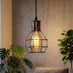Industrial Cage Pendant Ceiling Light,adjustable Hanging Ceiling Lights, Black Wire Lampshade For Kitchen Bedroom Bar Cafe - thumbnail 7