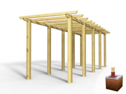 Edecks Heavy Duty Village Walkway Wooden Garden Pergola (W 2400mm X D 7200mm) With Steel Spikes (2.1M) - thumbnail 4