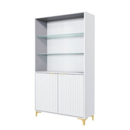 Creative Furniture Tide Crest Display Cabinet 175Cm - Modern Fluted Design In White - thumbnail 4