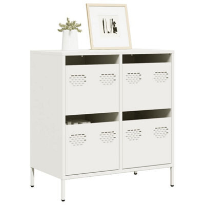 Vidaxl Sideboard White 68X39X73.5 Cm Cold-Rolled Steel - image 1