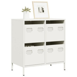 Vidaxl Sideboard White 68X39X73.5 Cm Cold-Rolled Steel