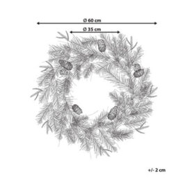 Beliani Christmas Wreath Led Kamerun Green 60 Cm - thumbnail 3