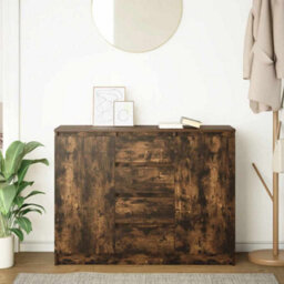 Berkfield Sideboard With Drawers Smoked Oak 100.5X35X76 Cm Engineered Wood - thumbnail 3