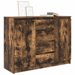Berkfield Sideboard With Drawers Smoked Oak 100.5X35X76 Cm Engineered Wood - thumbnail 4