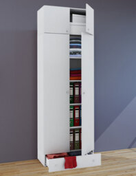 Vcm Wardrobe Vandol White W. 70 X H. 238 X D. 40 Cm - thumbnail 2