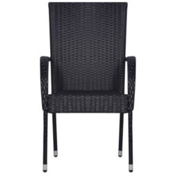 Walplus 7 Piece Garden Outdoor Dining Set Suitable For Backyard, Patio Black - thumbnail 7