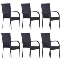 Walplus 7 Piece Garden Outdoor Dining Set Suitable For Backyard, Patio Black - thumbnail 5