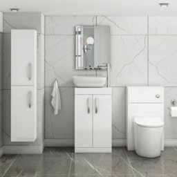 Royal Bathrooms 500mm Floor Standing Vanity Unit 2 Door Gloss White & Countertop Basin - Elva - thumbnail 2